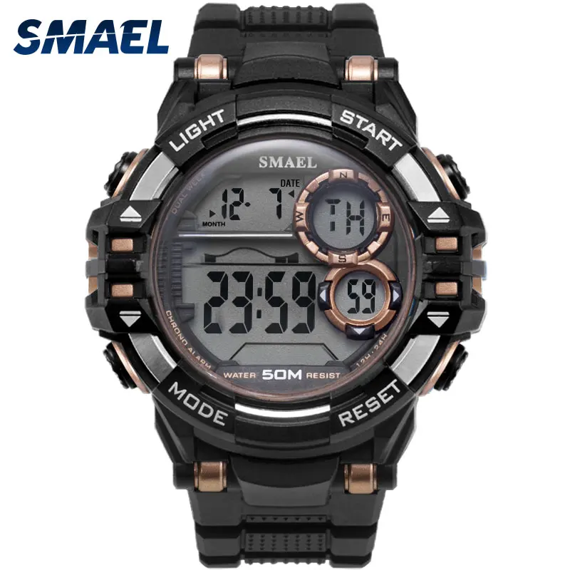 Smael мужские цифровые часы электронные военные для плавания водонепроницаемые 50 м
