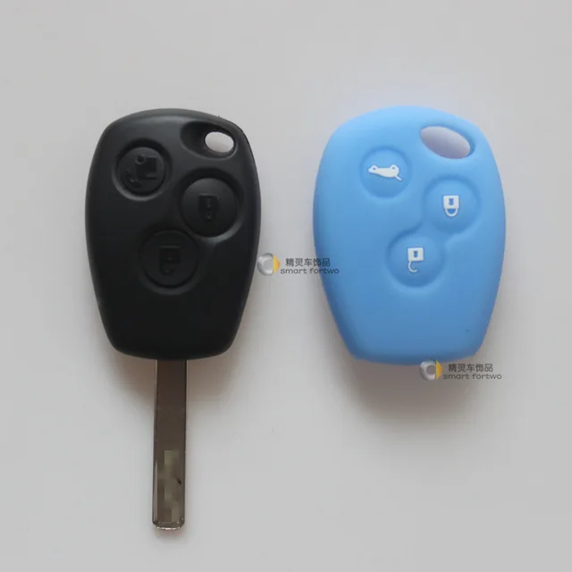 blue Автомобильные аксессуары для дистанционного управления, брелок с сигнализацией, прямой брелок с логотипом, Цветной силиконовый чехол для ключей для smart 453 fortwo forfour - Название цвета: blue