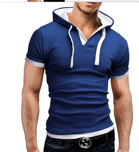 2018 летние мужские футболки с коротким рукавом и круглым вырезом капюшоном