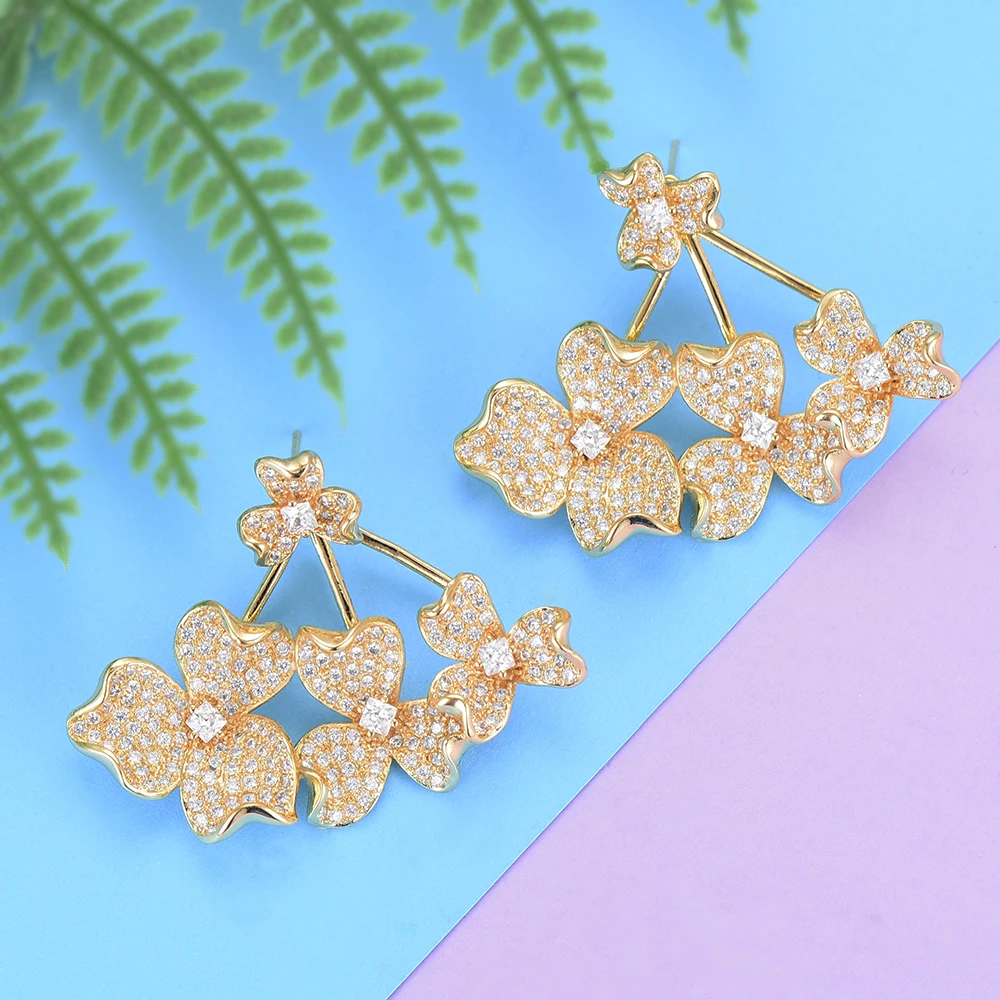 Missvikki брендовые серьги гвоздики с цветами роскошный тренд для женщин свадебные