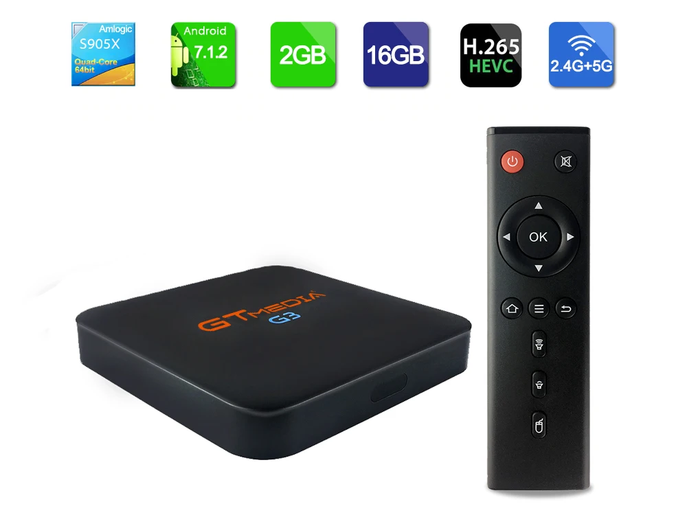 GTMEDIA G3 Smart tv BOX Smart 4K Bluetooth 4,0 Android 7,1 2G/16G+ 12 месяцев IP tv Netflix медиаплеер HDCP 2,0 Радио ТВ приставка