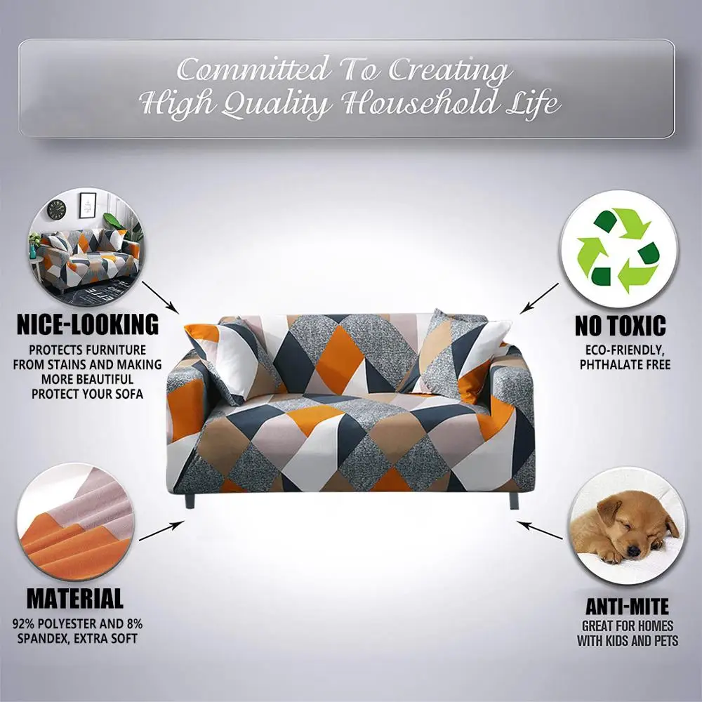 Elastic Spandex Sofa Cover Flexible Stretch Couch Covers For Living Room Corner Sectional Love Seat Furniture Protector | Дом и сад