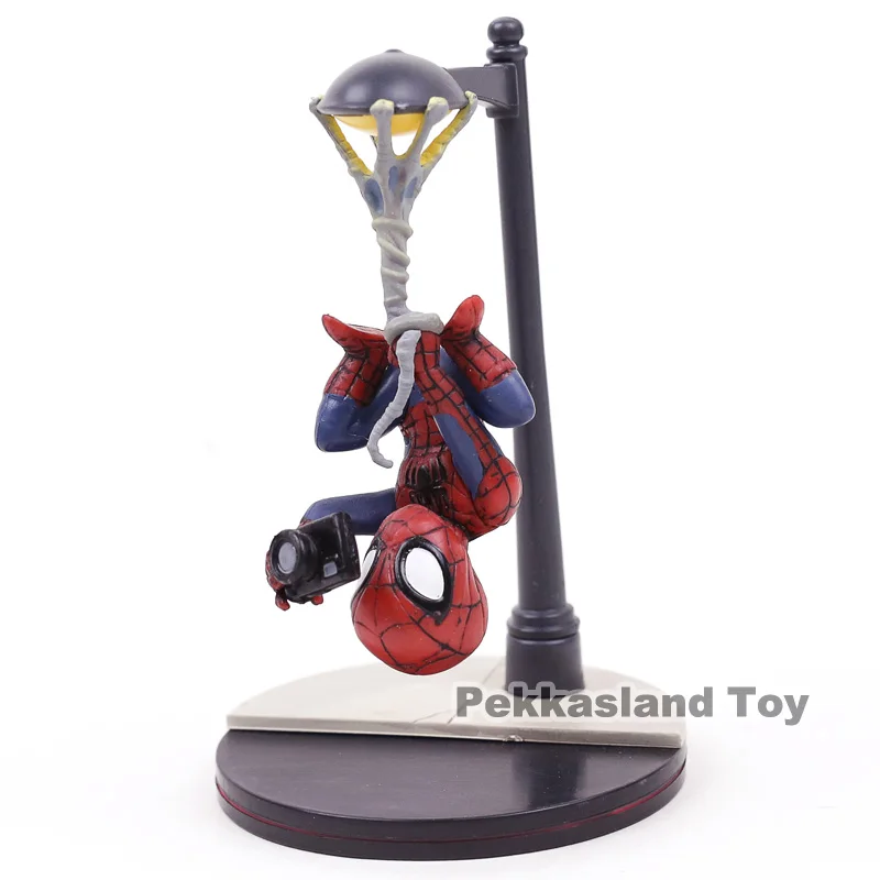 Q Fig Marvel Человек-паук ПВХ фигурка Коллекционная модель игрушка кукла для украшения автомобиля 14 см