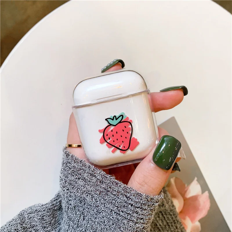 GREEN Чехол для Airpods с милым рисунком, Прозрачные Жесткие чехлы для AirPods, защитный чехол с мультяшным рисунком, Bluetooth, беспроводной чехол для наушников - Цвет: GREEN