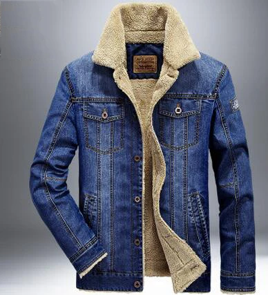 light blue Большие размеры, M-6XL, Модная Джинсовая куртка для мужчин, Зимняя шерстяная подкладка, теплые мужские куртки, Брендовая верхняя одежда, джинсовые пальто, мужская Ковбойская одежда - Цвет: light blue