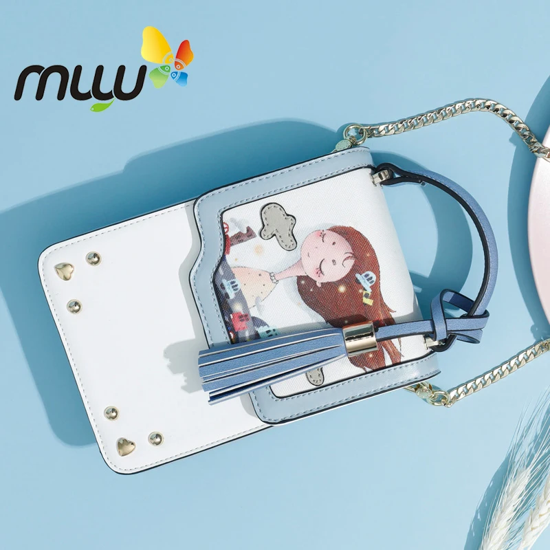 Muyu 2018 милая сумка для девочек на цепочке одно плечо из мягкой искусственной кожи