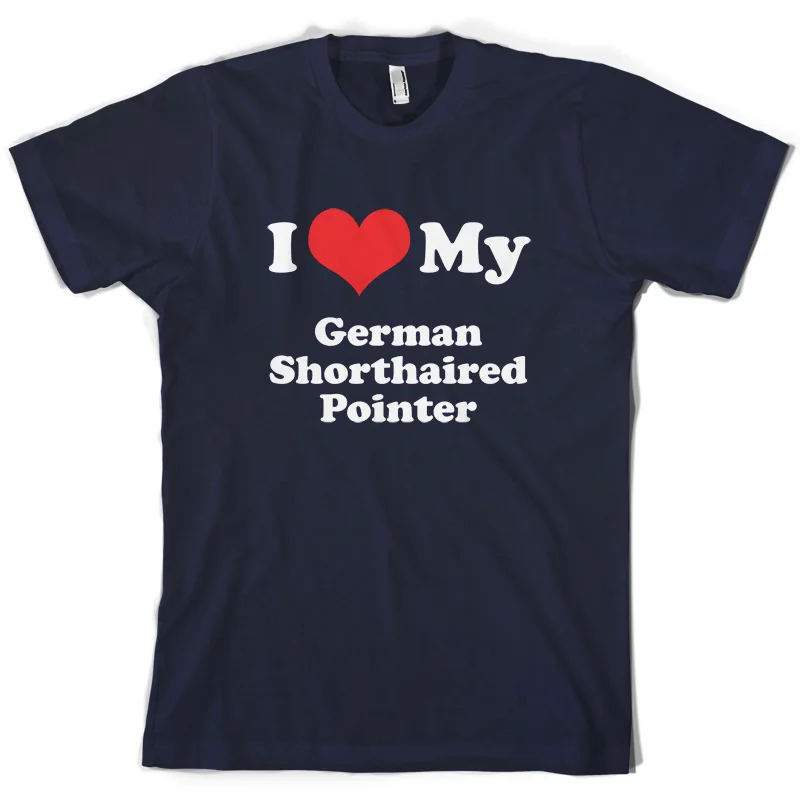 I Love My German короткошерстная указка Мужская футболка 10 цветов с принтом собаки