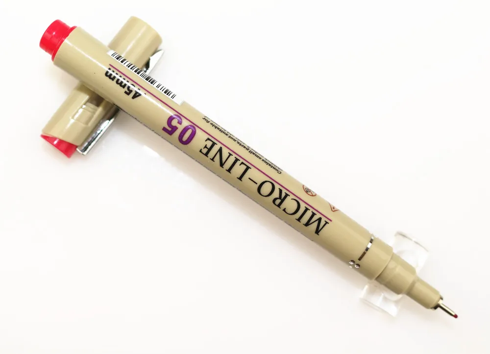 Красочные 11 цветов иглы рисунок пером 0,45 мм Fineliner анимация дизайн Графический ткань книги по искусству маркер - Цвет: Red