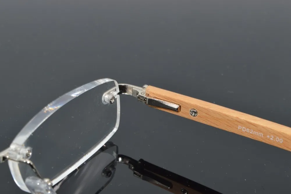 Lentes De Lectura очки для чтения без оправы с деревянными ножками для мужчин и женщин+ 1,0+ 1,5+ 2,0+ 2,5+ 3,0+ 3,5+ 4,0