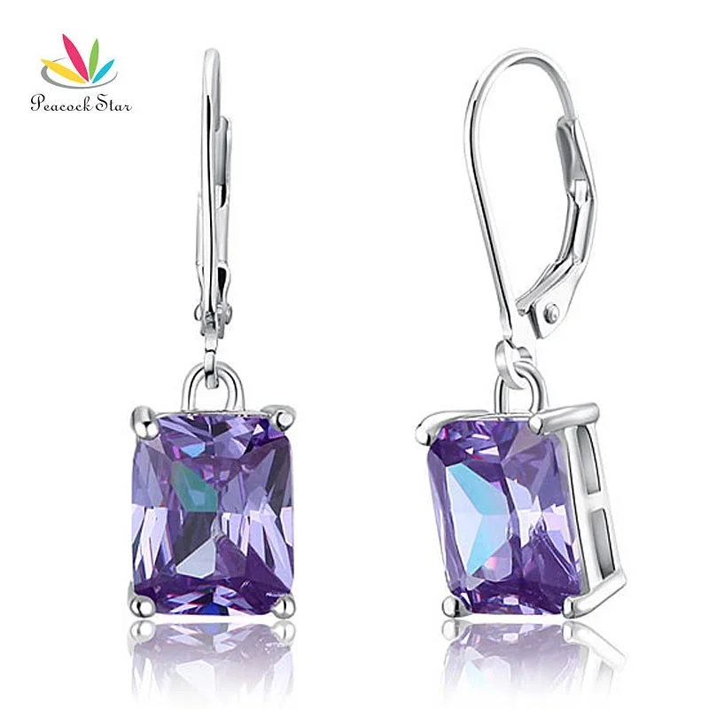 Павлин звезда Твердые 925 пробы серебро платье подружки невесты Длинные висячие