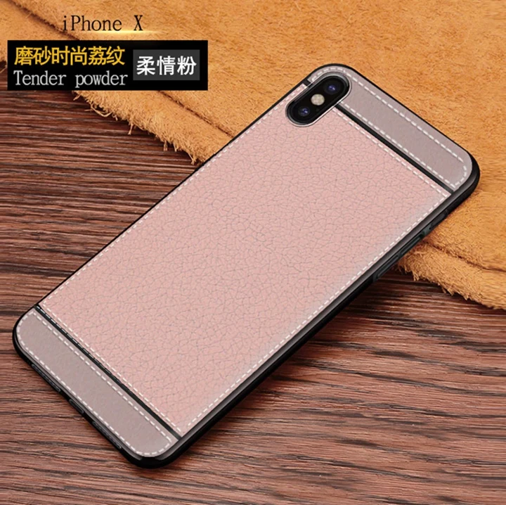 Силиконовый чехол Litchi для iPhone X i Phone Lychee кожаный мягкий из ТПУ с рисунком iPhoneX etui kryt