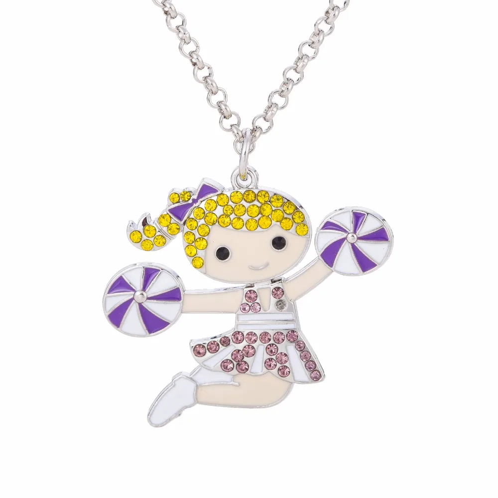 Teamer модное ювелирное изделие хрустальные ожерелья веселая девочка кулон