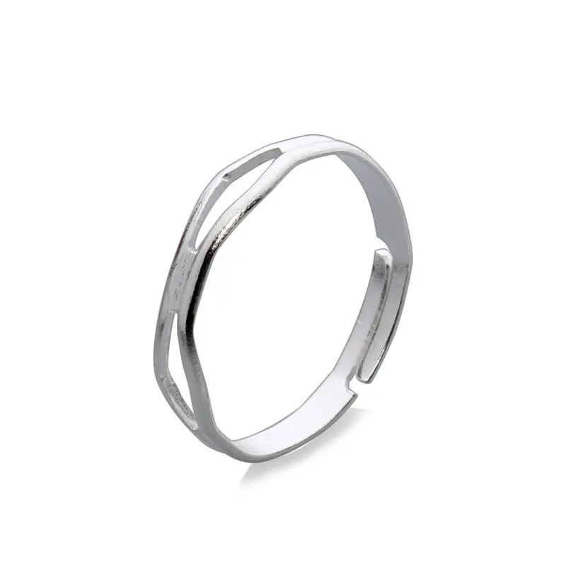 100 шт./лот серебряный цвет сделай сам Регулируемые Пустые кольцевые базы открытое