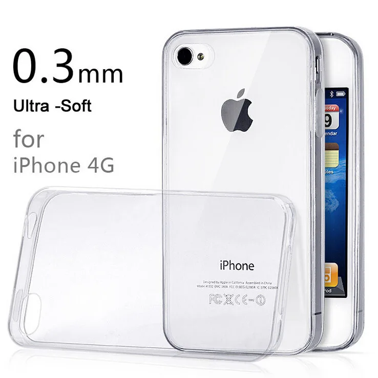 for iPhone 4 4S TPU case Transparent Clear Crystal Ultra Thin 0.3MM lightweight 4g Glossy Soft Cover|cover vest|cover hard casecase cover samsung
