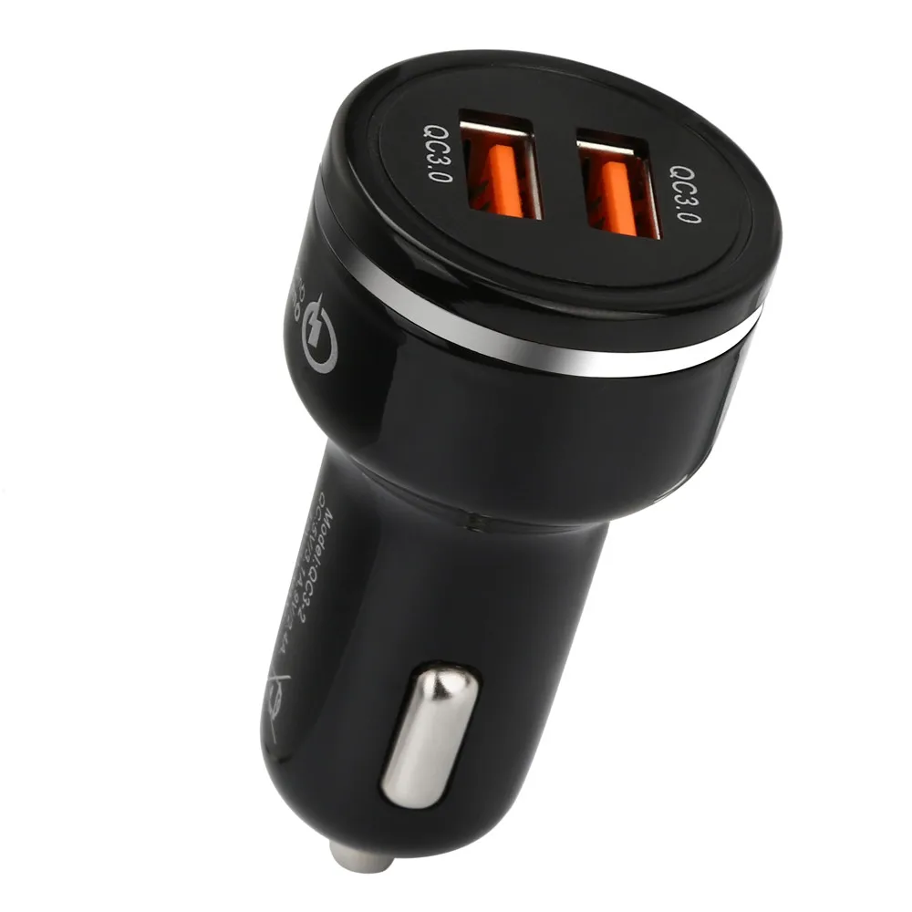 Автомобильное зарядное устройство для мобильного телефона Dual Usb Qc 3 0 быстрая