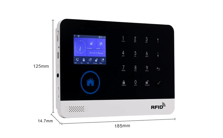 Беспроводная SIM GSM домашняя RFID Охранная ЖК-клавиатура с сенсорной клавиатурой wi-fi GSM сигнализация комплект датчиков английский, русский, испанский голос