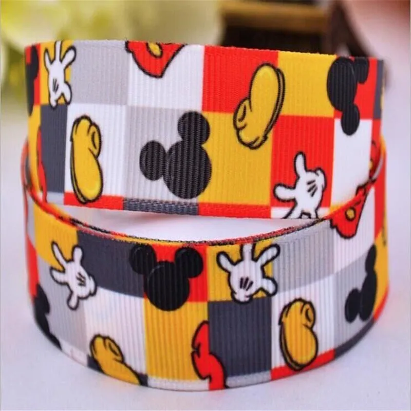 Микки Минни ленточная печать мультфильм ребро лента DIY бант 5 ярдов|ribbons yard|ribbon