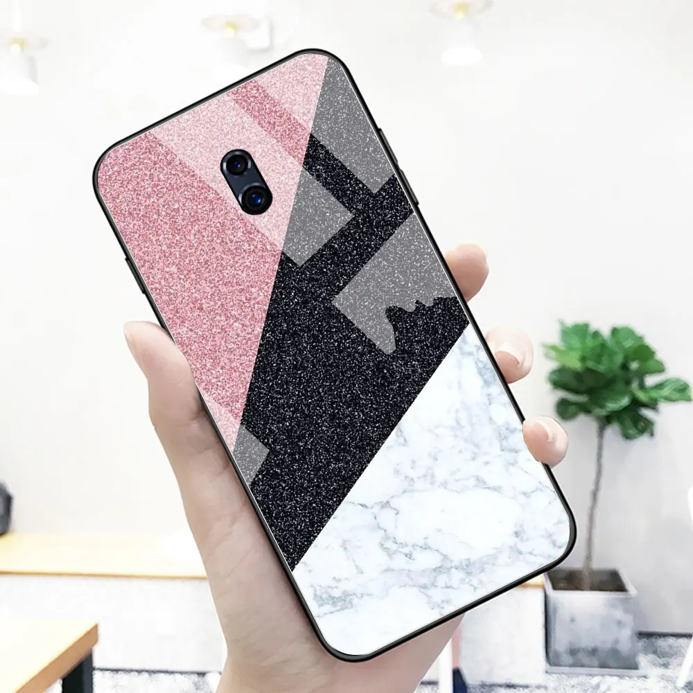 Для Oppo R15x чехол стеклянный задний Чехол под мрамор для R9 R9S R11 R11S Plus R17 R15 F9 Pro Find X A7X