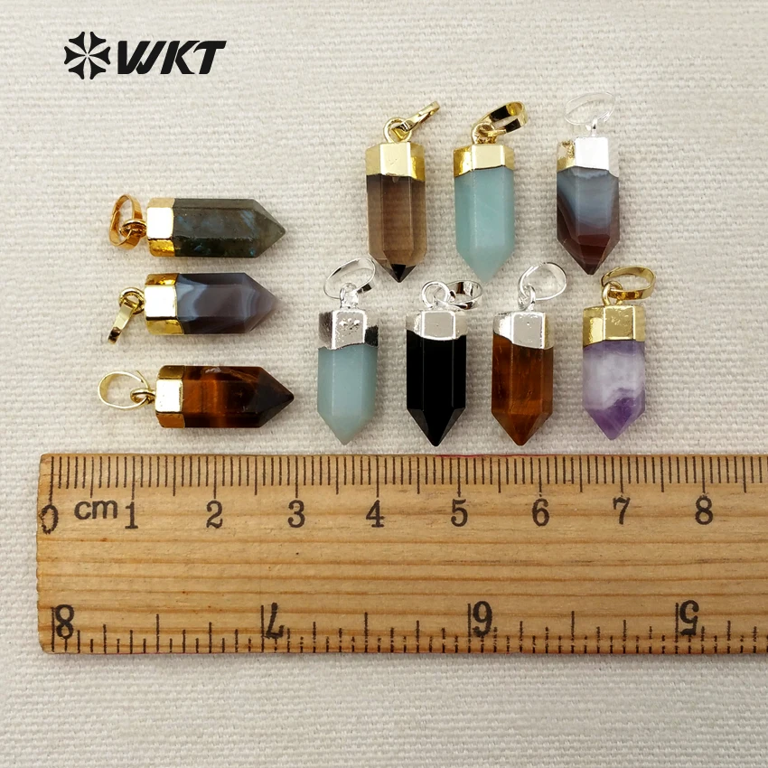 WT P1277 WKT модный разноцветный кулон из натурального камня геометрической формы с