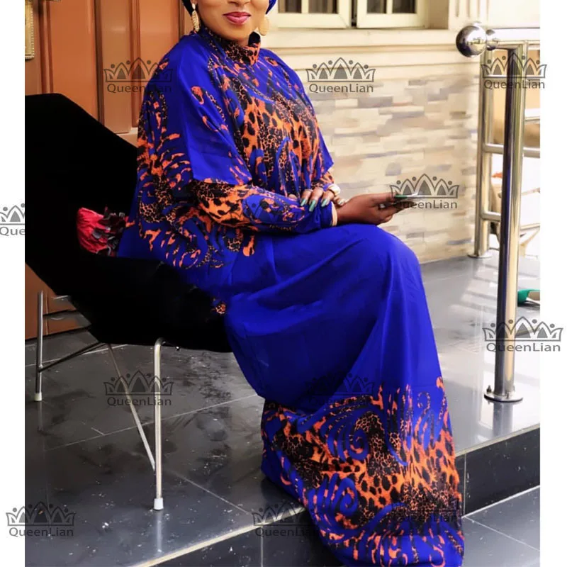 2019 New African Loose Design Chiffon Long sleeve Dashiki Dress For Lady XFCX# | Тематическая одежда и униформа