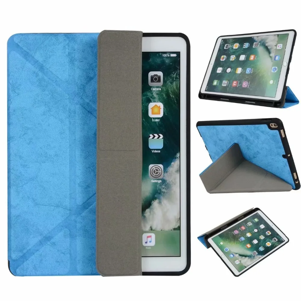 Умный силиконовый чехол с подставкой из ПУ + ТПУ для iPad Pro 10 5 дюймов 2017 карандашом