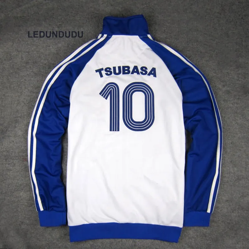 Японии аниме Captain Tsubasa пальто озоре Tsubasa Джерси № 10 Куртки Костюмы для косплея Kojiro Хьюга Толстовка Jun мишуги Форма Топы