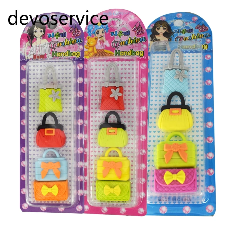

Handbag Cosmetics Rubber Eraser Kawaii Stationery School Supplies Papelaria Girls Gift For Kids pencil Erasers Goma De Borrar