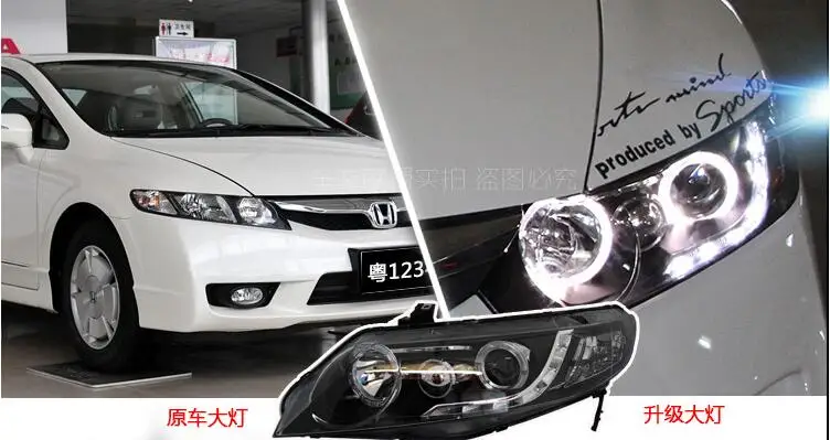 Hireno фары для 2006-2011 HONDA CIVIC фар сборки LED DRL ангел объектив двойной луч ксеноновые 2 шт