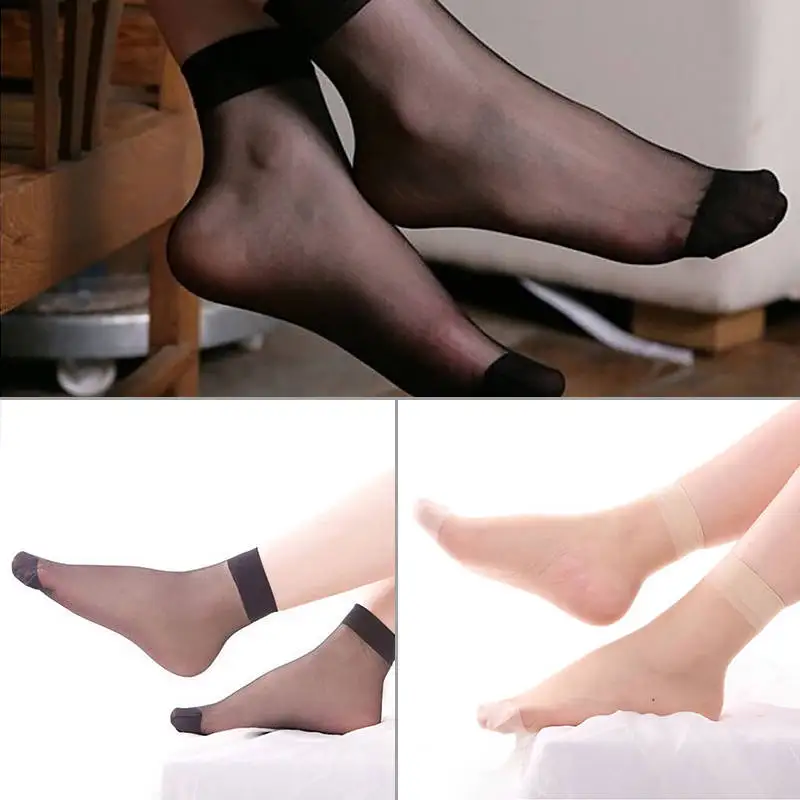 10 пар женские носки тонкие ультратонкие прозрачные шелковые эластичные летние