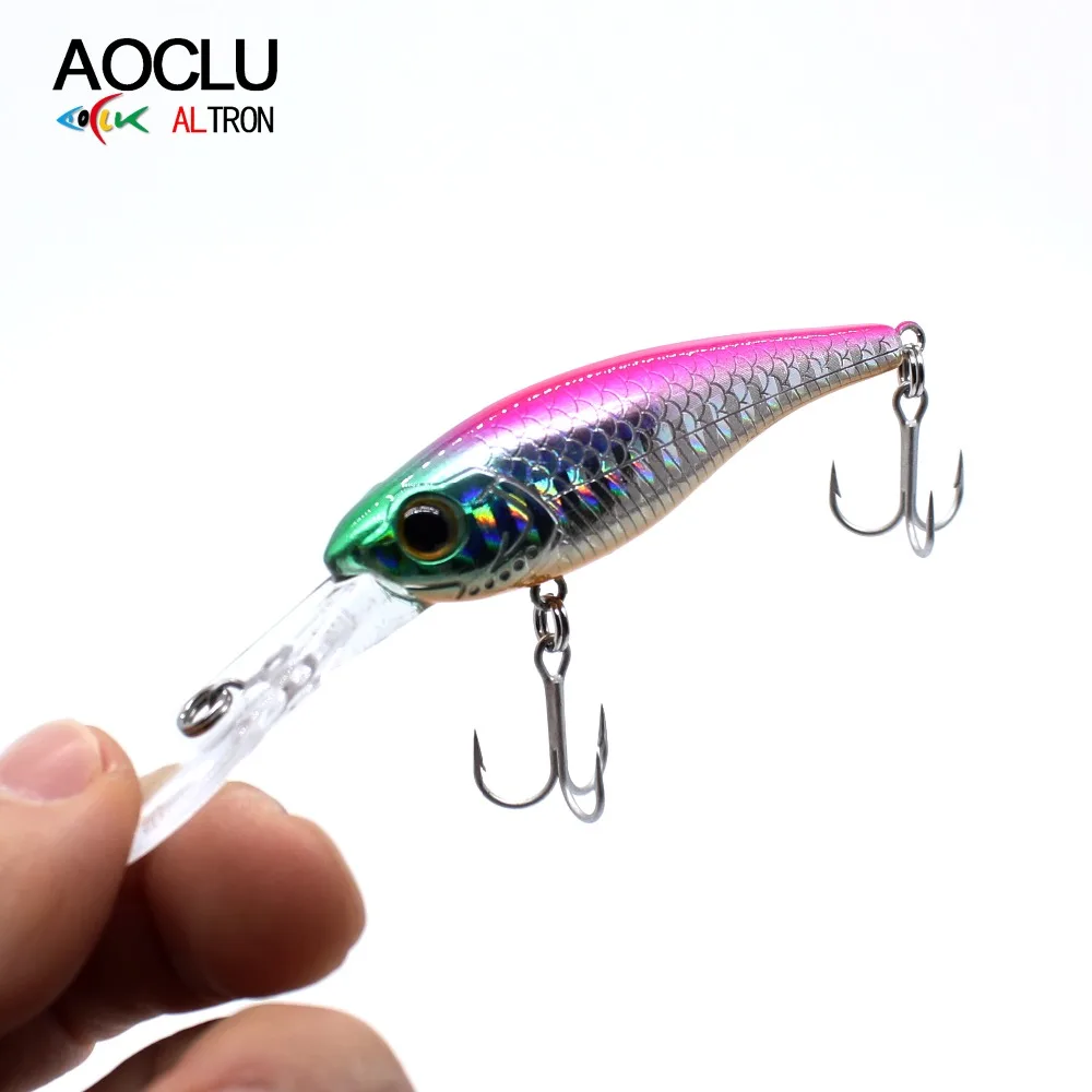 AOCLU 6 шт./лот воблеры супер качество цветов 60 мм Жесткая приманка Shad Crankbait