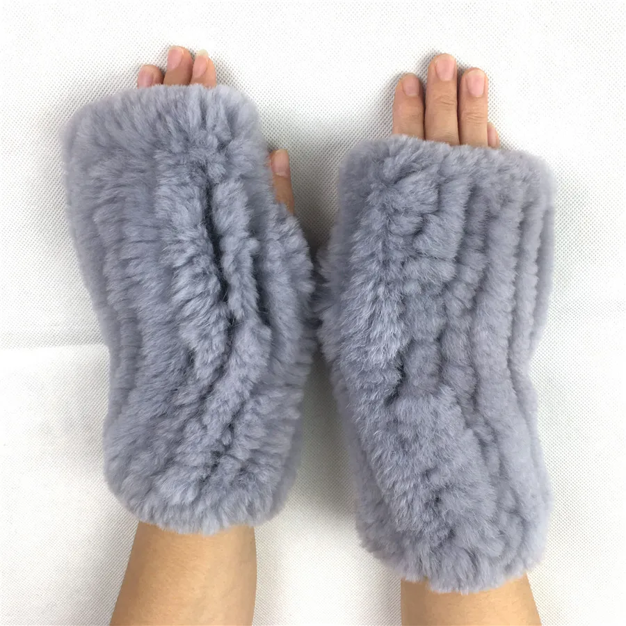 Liyafur Новый Для женщин натуральная Трикотажные Кролика Рекс Мех Зима пальцев