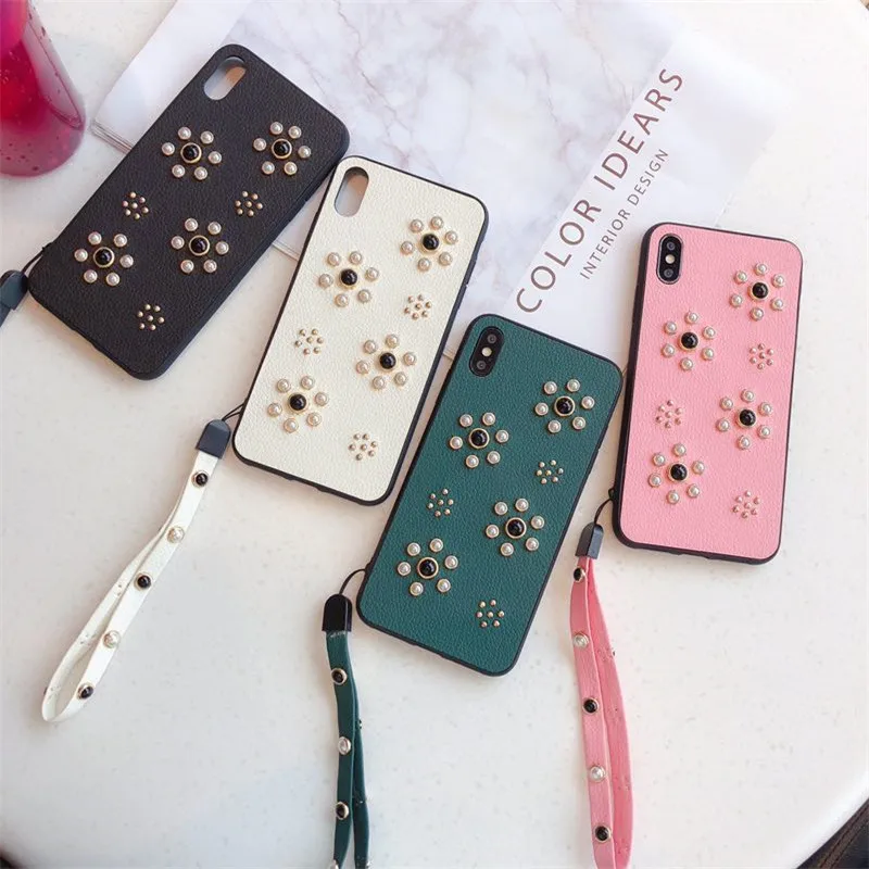 Роскошный модный чехол для телефона из искусственной кожи со стразами и
