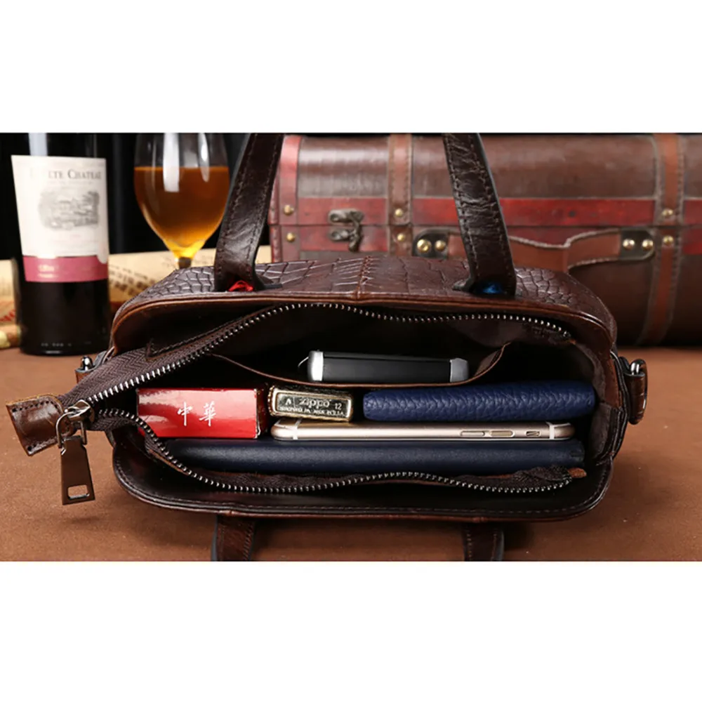 Женская сумка тоут из натуральной воловьей кожи винтажная мессенджер с рисунком