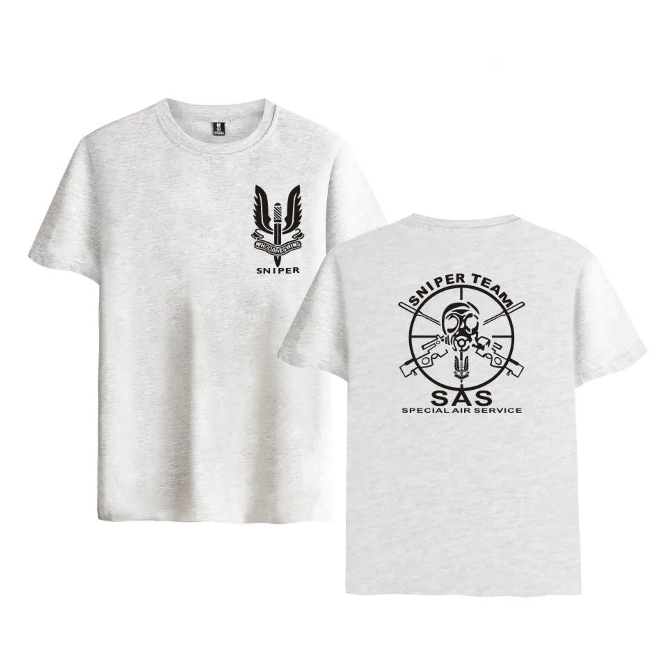 British Army Special Air Service insignia Tshirt Men Cotton Fashion Casual Clothing S.A.S SAS SNIPER TEAM Short Sleeve T-shirt | Мужская