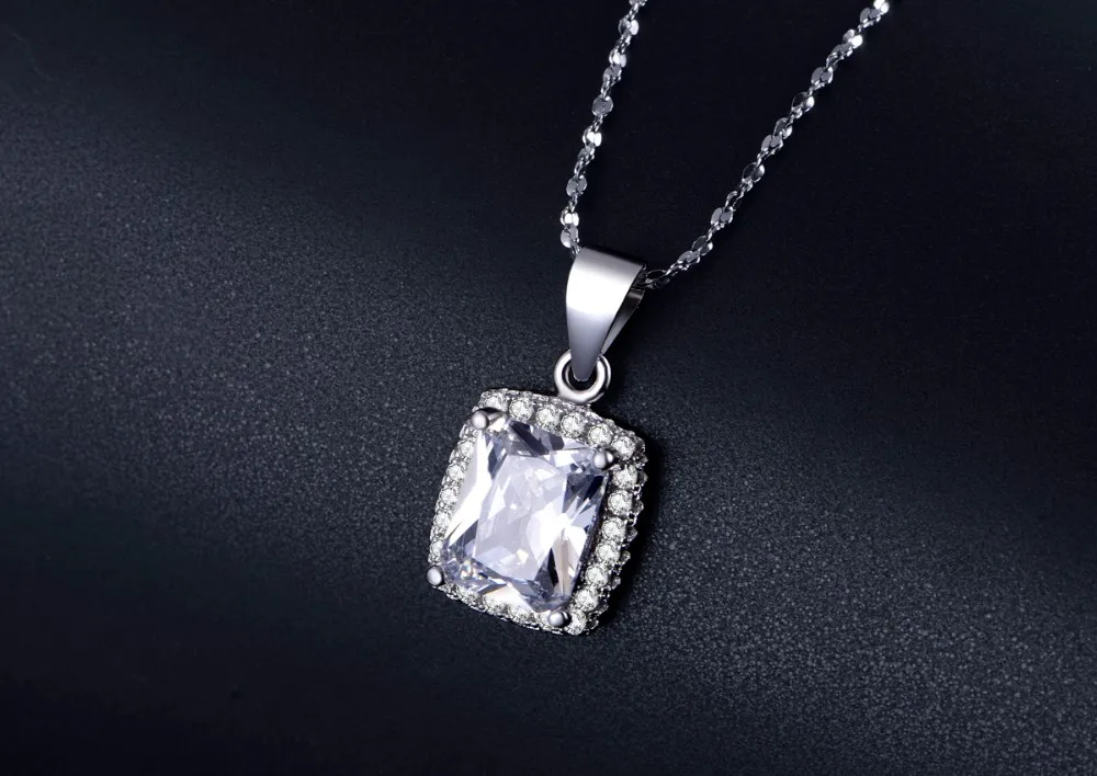 Большая Акция 2ct настоящая 925 Серебряная подвеска SWA Элемент имитация 5А циркониевое ожерелье для женщин свадебные украшения для помолвки