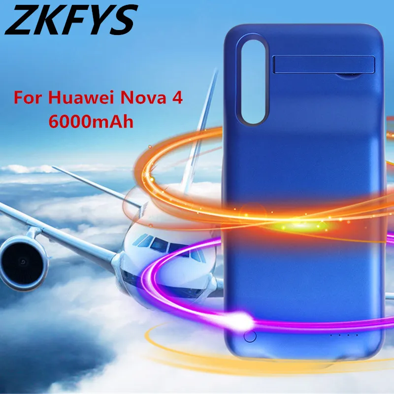 Чехол с аккумулятором для Huawei Nova 4 портативное зарядное устройство чехол 6000 мАч
