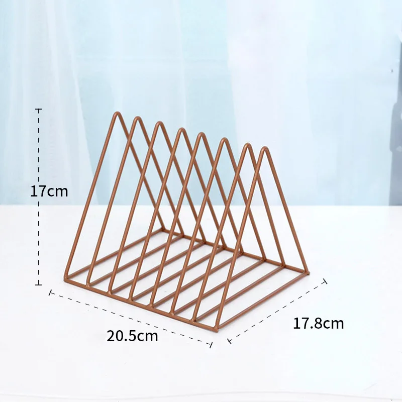 Copper EZONE Настольный книжный столик металлический Настольный держатель для документов треугольник золотой/черный/медный цвет домашнее украшение для офисного стола канцелярские принадлежности - Цвет: Copper