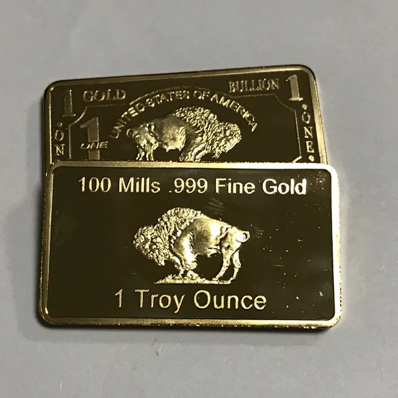 100 шт. позолоченные буйвола 50x28 мм | Невалютные монеты