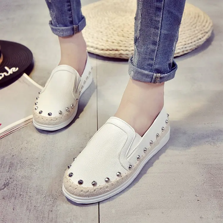 Espadrilles/Женская обувь из натуральной кожи на толстой мягкой подошве лоферы