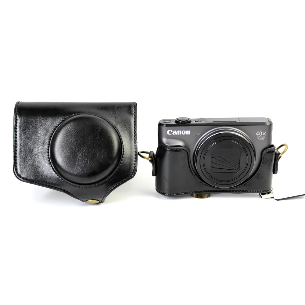 Чехол для камеры Canon PowerShot SX720 HS SX720HS защитный чехол на плечо из ПУ кожи черный