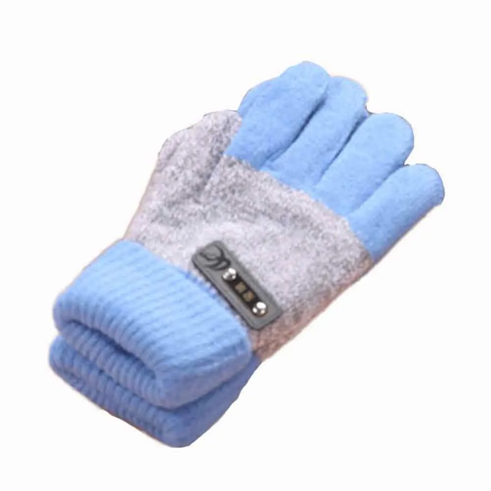 Sky Blue Зимняя теплая одежда для малышей Детские перчатки, варежки, вязаные шерстяные милые теплые зимние перчатки для маленьких девочек и мальчиков - Цвет: Sky Blue