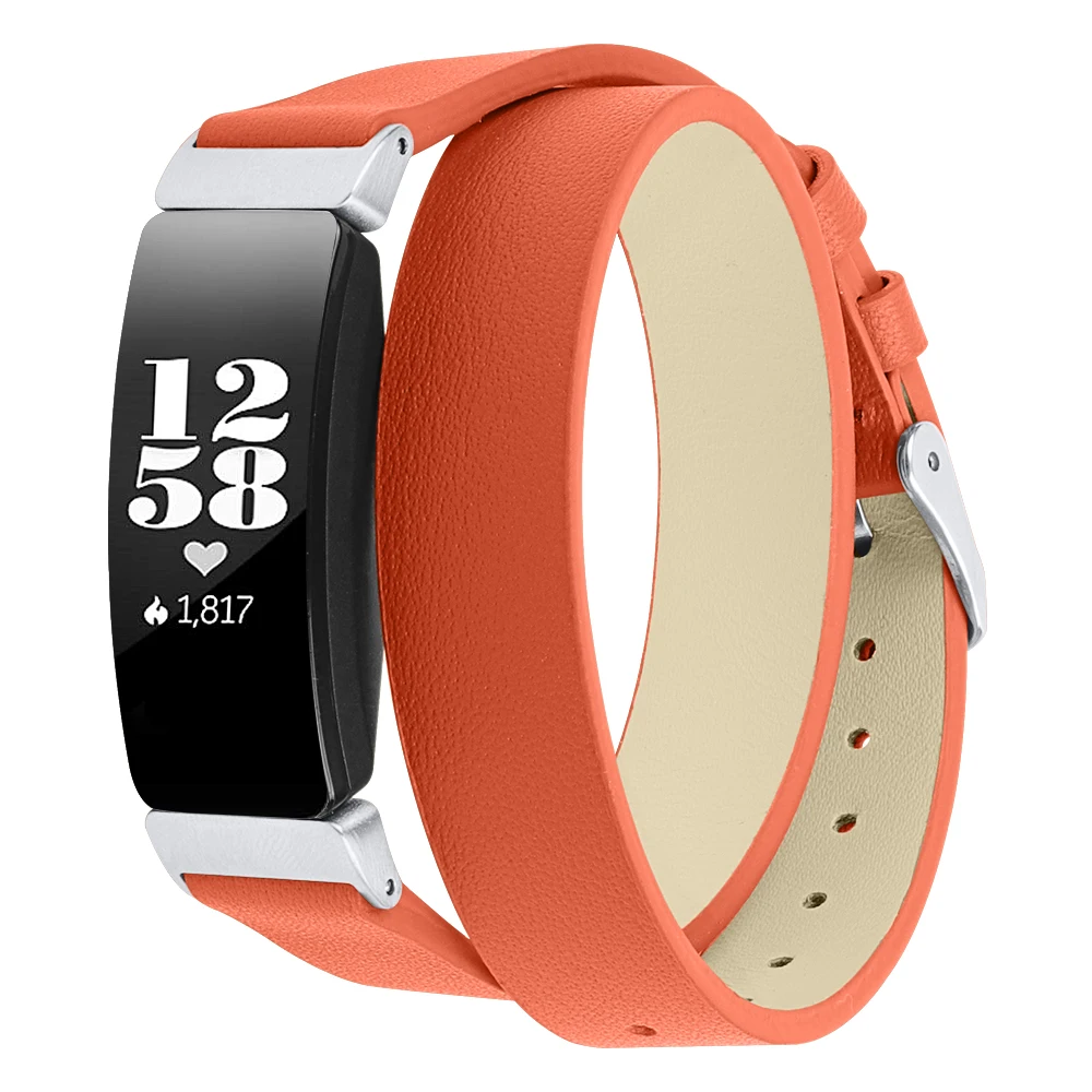 Браслеты из натуральной кожи Hero Iand для Fitbit Inspire/Inspire Hr Bands Двойной Кожаный Браслет
