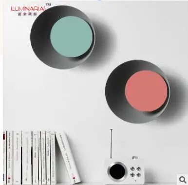 Creative Nordic simple modern living room restaurant creative light in the bedroom color circular macaroon eclipse wall lamp | Лампы и