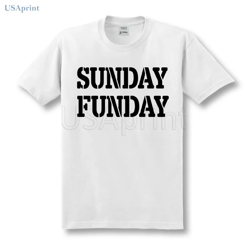 USAprint Новая мода Для мужчин Sunday Funday футболка с буквенным принтом Slim fit летняя 100