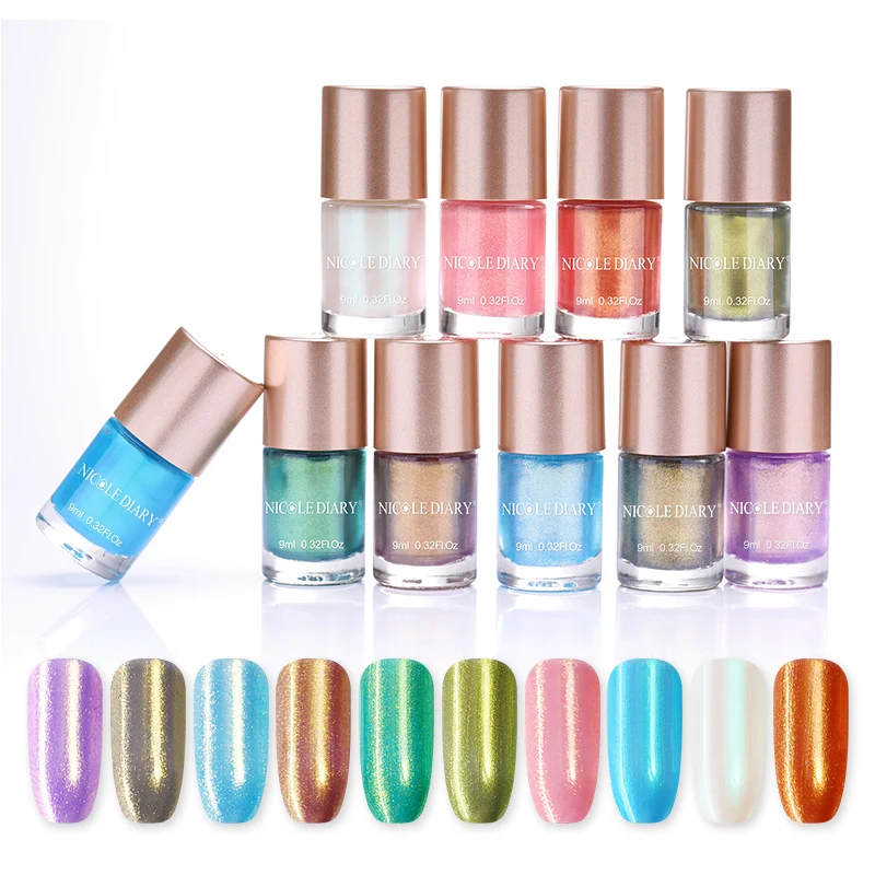 NICOLE DIARY 9ml Water Based Nail Polish Pearl Art varnish Varnish 10 Colors | Красота и здоровье