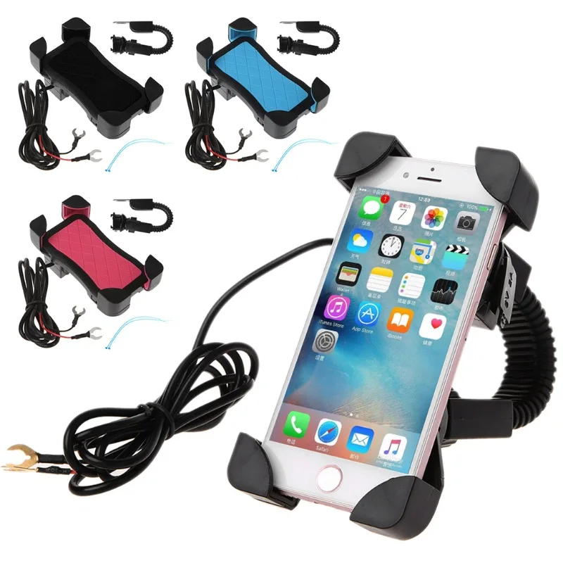 Универсальный нескользящий кронштейн для телефона GPS-навигатора с USB-зарядным
