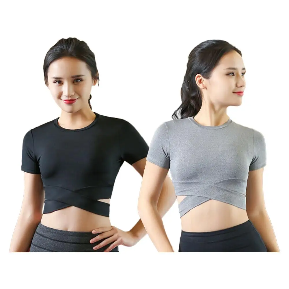 

Women Sexy Sports Top Yoga Shirts Fitness Crop Long Sleeve Solid Running Shirt Sport Jerseys Gym Clothes Sportswear