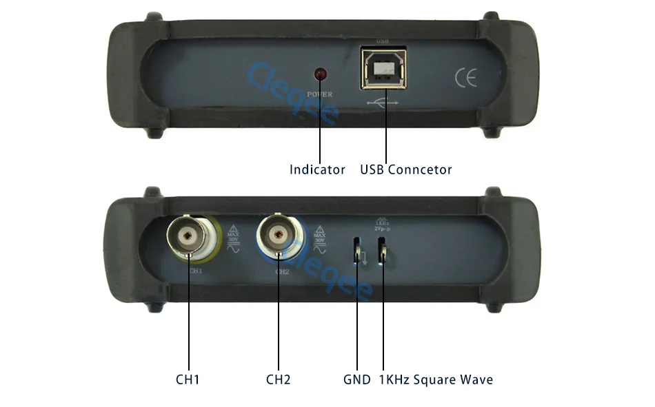 ISDS2062A виртуальный ПК USB осциллограф, 2CH 20 МГц полоса пропускания 60MSa/s 12bit АЦП анализатор БПФ