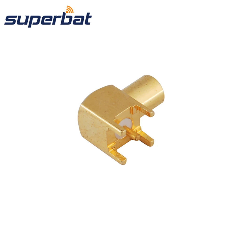 Superbat 75 Ohm MCX thru hole Female Right Angle PCB Mount with Solder Post