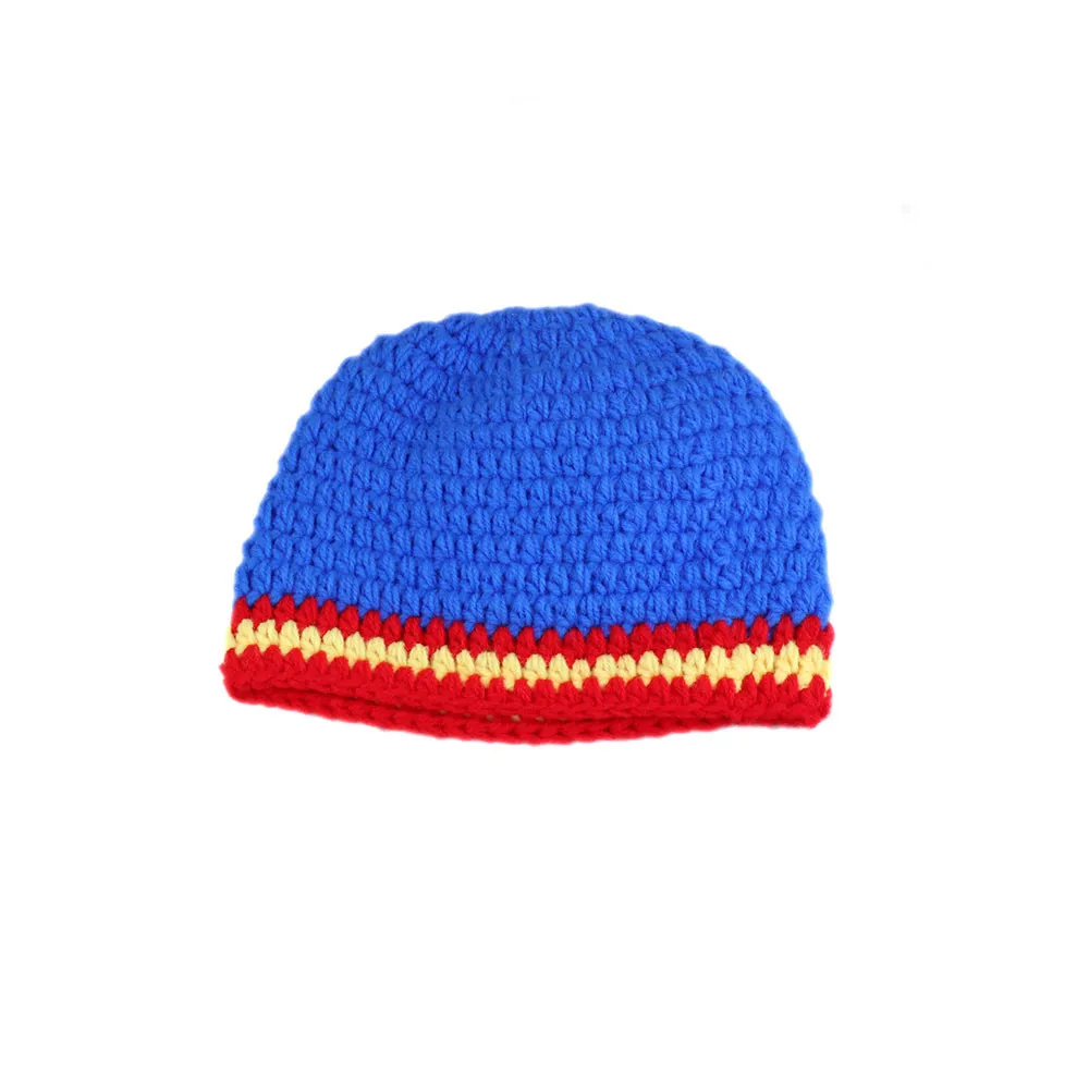 Newborn Superman Costume for Photo Shoot Knitted Baby Hat and Diaper Set Photography Props Infant Shower Gift | Детская одежда и